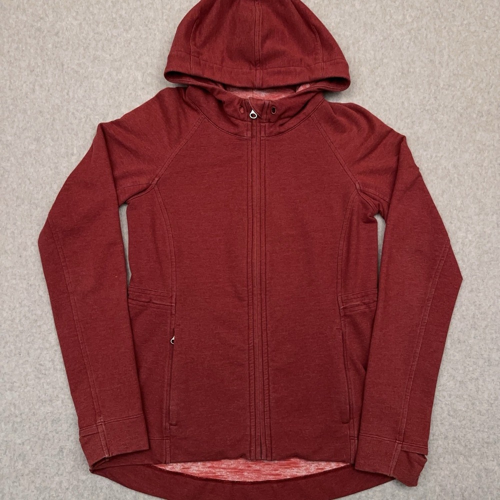 Lululemon Take Ten Full Zip Hoodie Rosewood Red Sweatshirt Women's 4 Gym Running